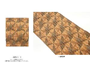 縞に抽象花模様織出し名古屋帯